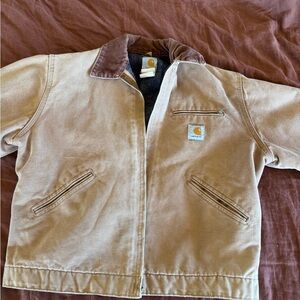 Carhartt Work Brown Jacket with Dark Collar